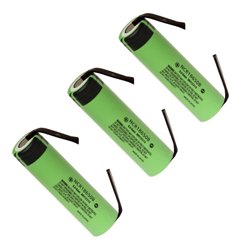 3 Célula 18650 Panasonic Ncr18650b 3450mah 10a 3,7v