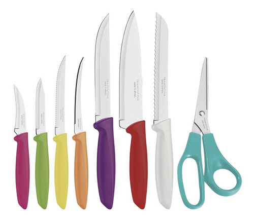 Cuchillo De Cocina Carne Tramontina 23498/917 Multicolor8 Unidades