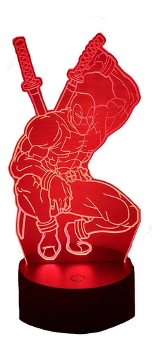 Deadpool Lampara Led Ilusion 3d Marvel Comic Avengers Fanart