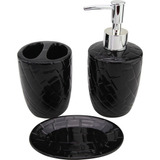 Kit Banheiro Lavabo Conjunto Porta Sabonete Líquido Escova