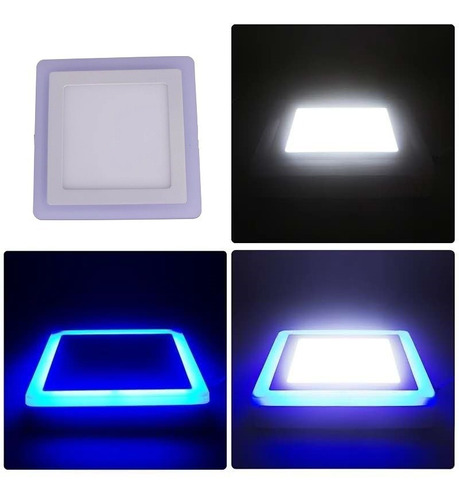 10 Foco Panel Plafón Led Bicolor Sobrepuesto 18w+6w Cuadrado