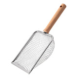 Litter Scooper Pet Sifter Pala Mango Largo Herramienta De