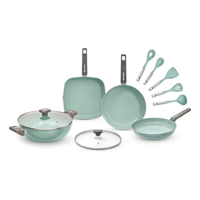 Batería De Cocina Jade Cook Essentials 11 Piezas Verde C0605 | Meses sin interés