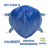 Kit 5 Máscaras Proteção Respiratória Hospitalar Pff2 N95 Gvs