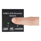 Adaptador Hdmi 1x2 Full Uhd 4k Negro Activo Con 2 Salidas Tv