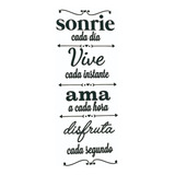 Vinilo Decorativo Frase Sonríe, Vive Y Ama