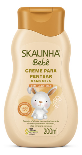 Creme Para Pentear Bebê Infantil Camomila Vegano Skala 200ml