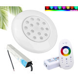 Kit 07 Spot Led 15w Rgb Piscina + Touch + Fonte Blindada 12v