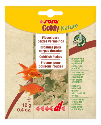 Sera Goldy Nature 12gr Comida Hojuelas Bailarinas Pecera