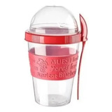 Vaso Para Yogurt Cereal Postre Portátil Con Tapa Titiz 500ml