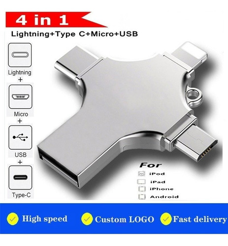 Novo Pen Drive 4 Em 1 De 128 Gb Usb 3.0 Memory Stick