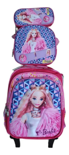 Mochila Lonchera Y Lápicera Para Niña. Modelos De Moda Kurom Y Sus Amigos. Ruedas Y Mochila Con Luz Led. Frozen, Sky Y Mas