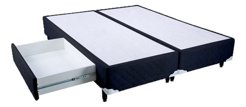 Cama Box Queen Size Com Gaveta Mega Colchões Black - 158x198