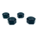 Kit De 4 Embellecedores Capuchón Negro Tapon Hexagonal 19