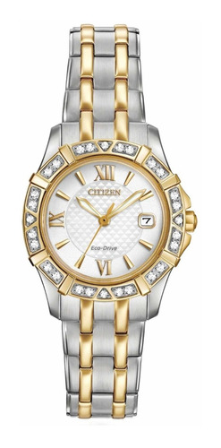 Citizen Eco Drive De Mujer Ew2364-50a Diamantes Bicolor