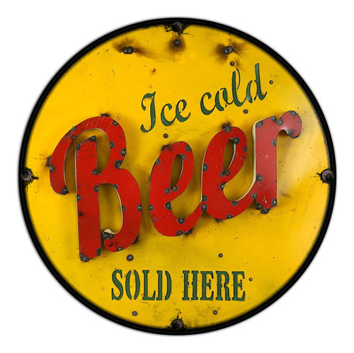 #496 - Cuadro Decorativo Vintage Beer Cartel No Chapa Birra