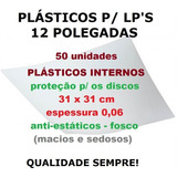50 Plásticos Internos 0,06 P/ Proteção De Lp Discos Vinil