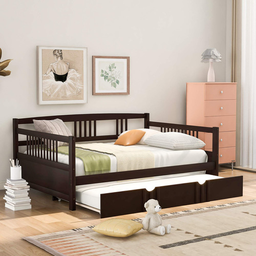 Biadnbz Marco De Cama De Madera De Tamano Matrimonial Con Ca