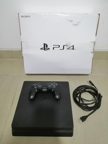 Ps4 Slim 500 Gb + Control Original + Cables + 7 Películas 