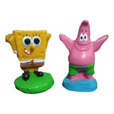 Figura Resina Acuario Bob Esponja Y Patricio   Chico 8 Cm