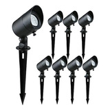 Focos Led Jardín 4w /12v Ip65 Negro, 8 Uds.