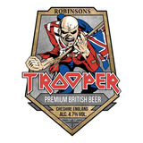 2x Adesivo Iron Maiden Trooper Beer 26 X 19 Cm