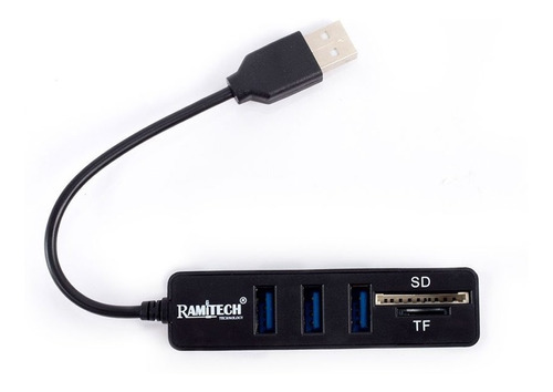 Lector Hub Usb 2.0 X3 Puertos Tarjeta Sd - Micro Sd Tf 