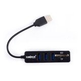 Lector Hub Usb 2.0 X3 Puertos Tarjeta Sd - Micro Sd Tf 