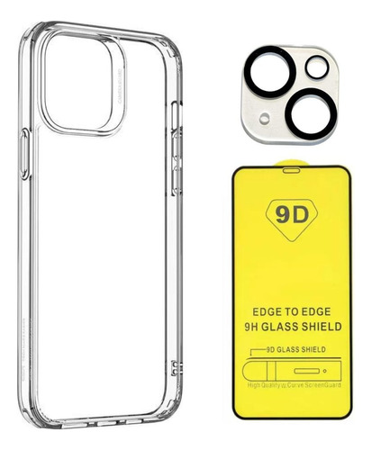 Funda Antigolpes Para iPhone + Vidrio 9d + Protector Cámara