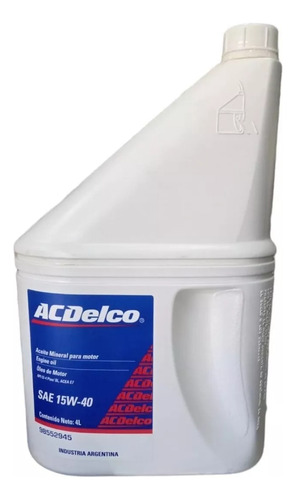 Aceite Mineral Acdelco 15w40 X 4 Lts
