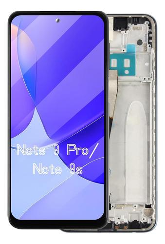 Tela Frontal Touch Para Note 9s/note 9 Pro Com Aro Nacional