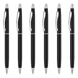 Lapiceras - Set De Bolígrafos (6 Unidades), Color Negro