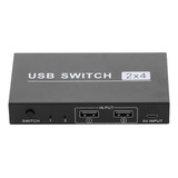 Conmutador Usb 2x4, Conmutador Periférico, 2 Ordenadores Com