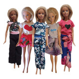 Ropa Para Barbie X10 Unidades Mas 4 Accesorios Incluidos