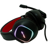 Auriculares Gamer Saikano G750 Led Rgb Con Mic 7.1 Pc Note Color Negro Y Rojo