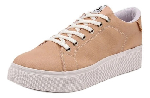 Zapato Zapatilla Mujer Blanca Sneaker Urbana Plataforma Aron