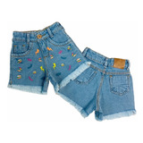 Roupa Infantil Short Jeans Moda Blogueirinha Lançamento Luxo