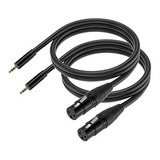 Cable De Micrófono Balanceado 3.5mm A Xlr Hembra, 5ft/2pack