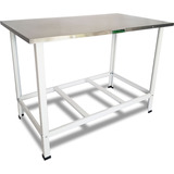 Bancada Mesa Em Inox 70x120 Cristal Aço Açougue E Padaria