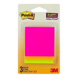 Kit Bloco Post-it 76x76 Sortido C/45 Folhas Cascata 3m 