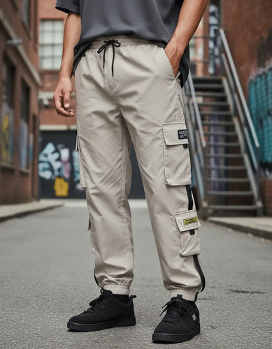 Pantalón Cargo Estilo Hiphop Para Unisexo Moda Streetwear