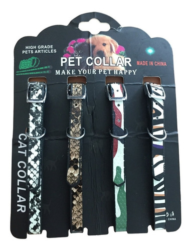 Collar Mascotas Regulable Animal Print Brilla Oscuridad X4