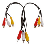1 Conector Macho De 3 Rca A 6 Rca Hembra Divisor Audio Video