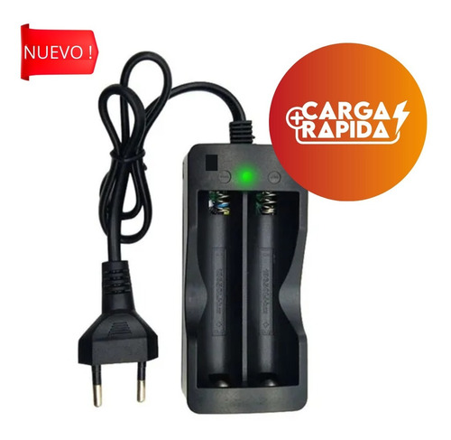 Cargador Doble Baterías Recargables 18650 Plana O Con Punta