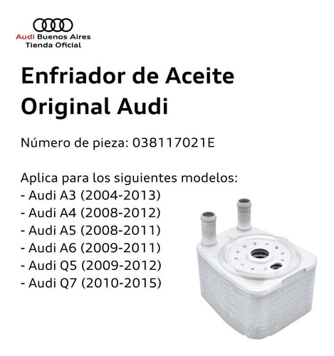 Radiador De Aceite Audi Q5 2009 Al 2012 Foto 2