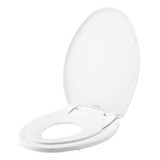 Asiento De Inodoro Alargado Con Entrenador Integrado, Blanco