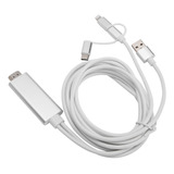 3 En 1 Micro Usb Tipo C A Hdmi Cable Adaptador De Espejo Hdm