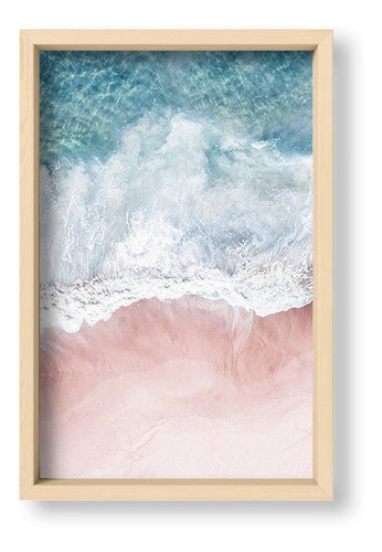 Cuadros Modernos 20x30 Box Natural La Playa Pink Blue