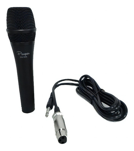 Micrófono Parquer 835 Dinámico Cardioide Para Voz Con Cable Color Negro