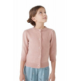 Cardigan Infantil Menina Com Mangas Curtas Em Tricô